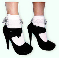 Женские белые носочки с хлопковым кружевом для бальных танцев.
