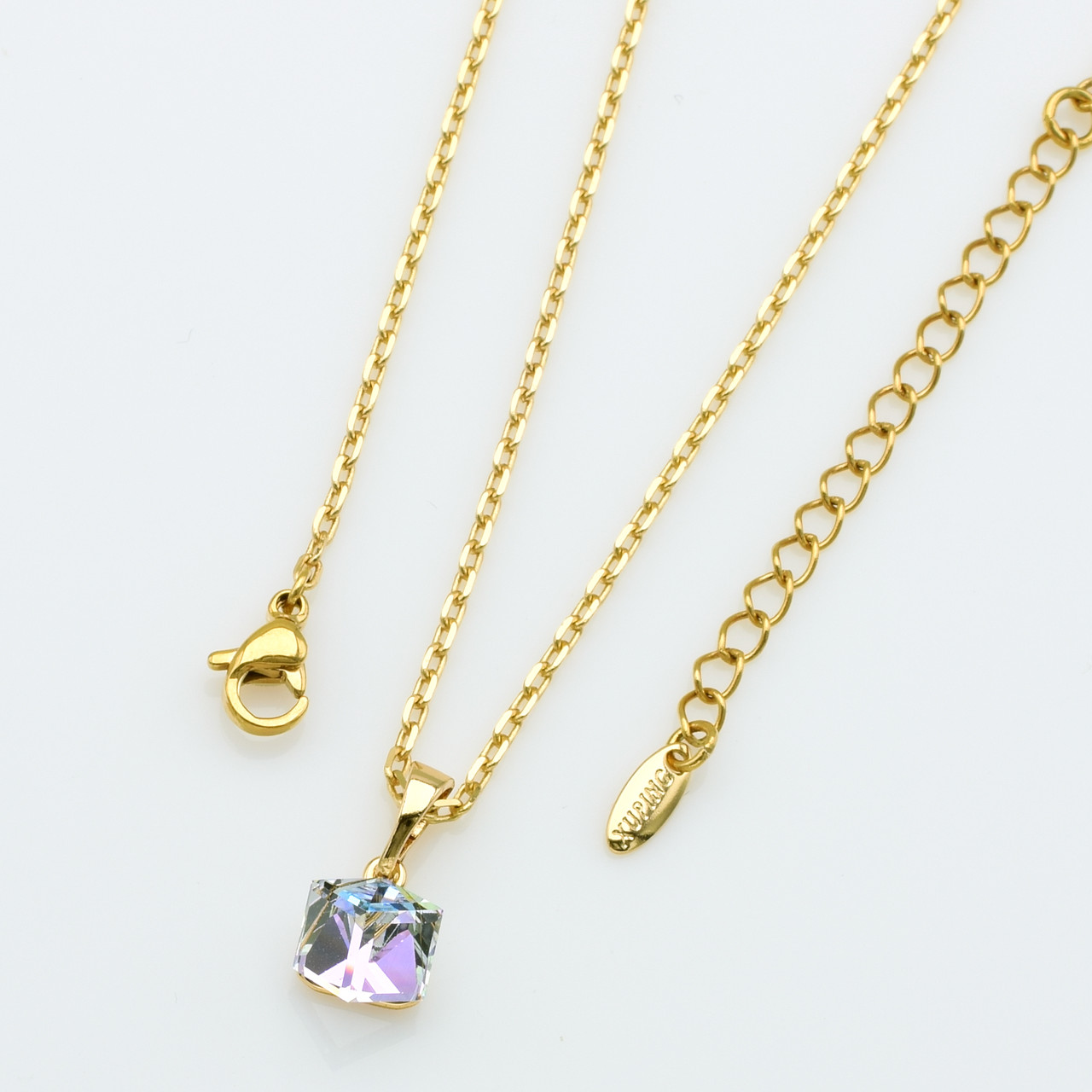 XUPING Кольє Позолота 18к Довжина 41+5см, Ширина 0.2см, Кулон Swarovski Висота 1.7см, Ширина 0.8см