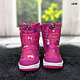 Чобітки дутики дитячі для дівчинки Hengji малинові 22-27 р, фото 6
