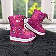 Чобітки дутики дитячі для дівчинки Hengji малинові 22-27 р, фото 7