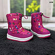 Чобітки дутики дитячі для дівчинки Hengji малинові 22-27 р, фото 8