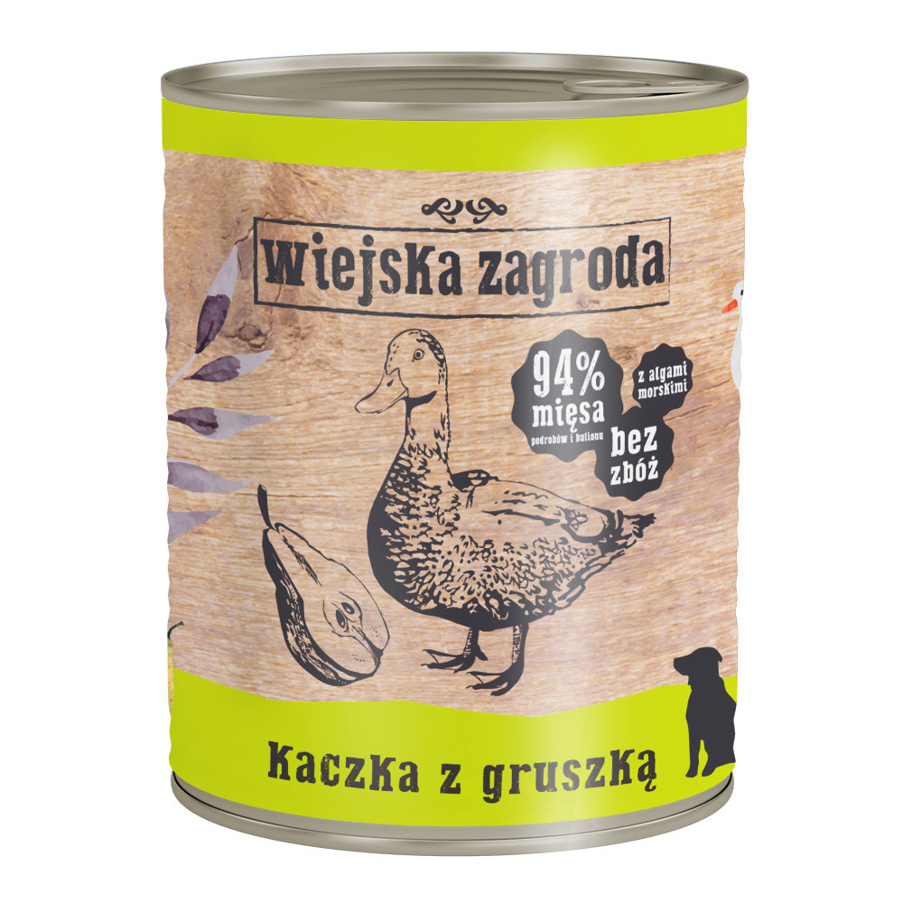 Собачий корм "Качка з грушею", вологий корм для собак, (5х800 г) - Wiejska Zagroda