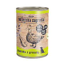 Собачий корм "Качка з грушею", вологий корм для собак, (5х400 г) - Wiejska Zagroda