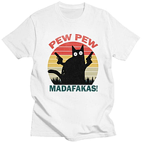 Футболка белая LOYS Humor pew Madafakas