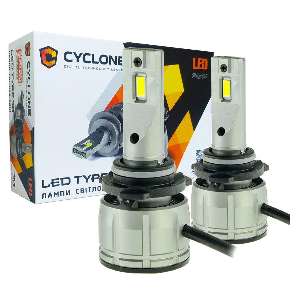 Лампа світлодіодна для фар CYCLONE LED HB4 (9006) 6000K 14000LM TYPE 38 2 шт комплект, фото 1