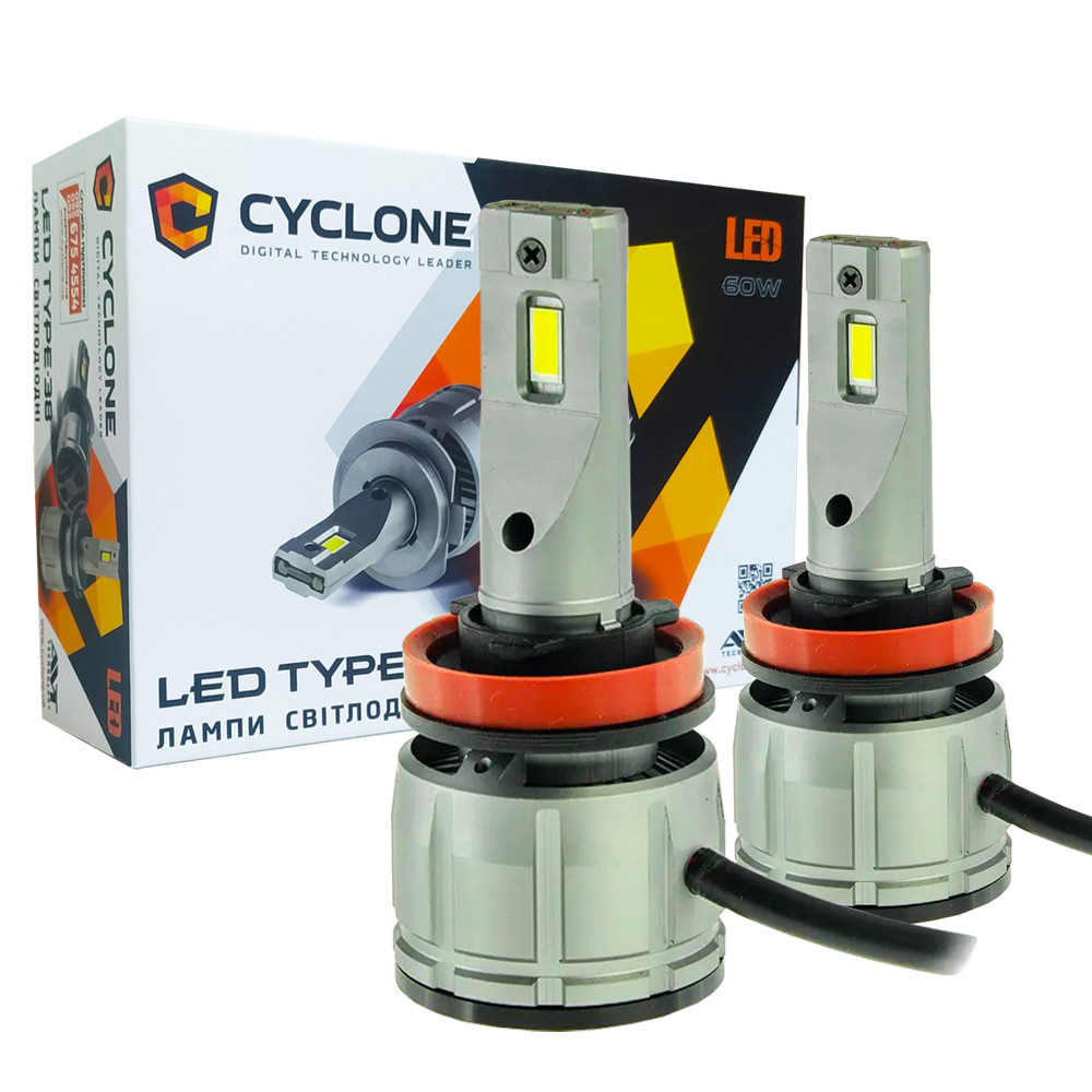 Лампа світлодіодна для фар CYCLONE LED H9 6000K 14000LM TYPE 38 2 шт комплект