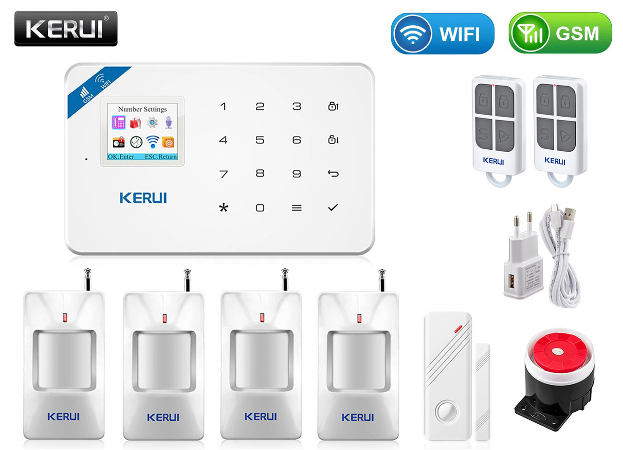 Комплект бездротовий gsm WiFi сигналізації економ для 3-кімнатної квартири Kerui W18