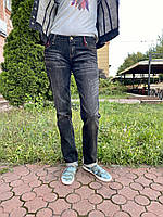 Джинси жіночі чорні потерті прямі Evona