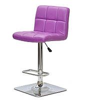 Барный стул Arno 4Bar CH - Base пурпурный 1010 кожзам на хромированной квадратной базе опоре с подножкой