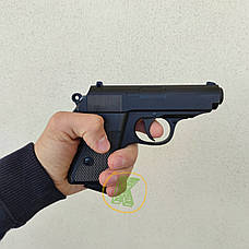 Іграшковий спринговый металевий пістолет Вальтер на пульках / Пістолет Walther PP ZM02, фото 2