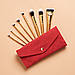 Набір з 8 кистей для макіяжу в червоному чохлі LUXIE Glitter and Gold Brush Set, фото 3