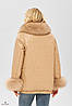 Модна тепла жіноча зимова куртка з еко-шкіри з хутром, фото 3