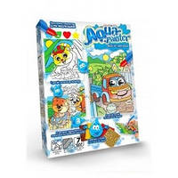 Розмальовка водна в коробці Aqua painter №4 4 картинки, 3 техніки Danko Toys