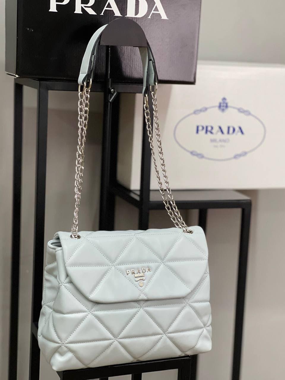 Купить Сумка белая стеганая женская PRADA Сумка бренд Прада Сумочка ...