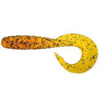 Силікон FishUp Mighty Grub 4.5" (1 шт.), #036 — Caramel/Green & Black, фото 1