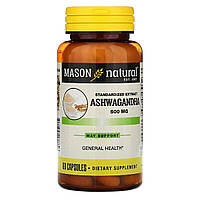 Ашваганда 500 мг, Ashwagandha, Mason Natural, 60 капсул