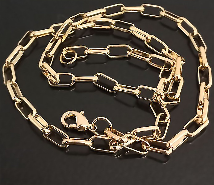 Ланцюжок Аthena. Сталь. Позолота 18К. Довжина: 46 см. Товщина: 5 мм