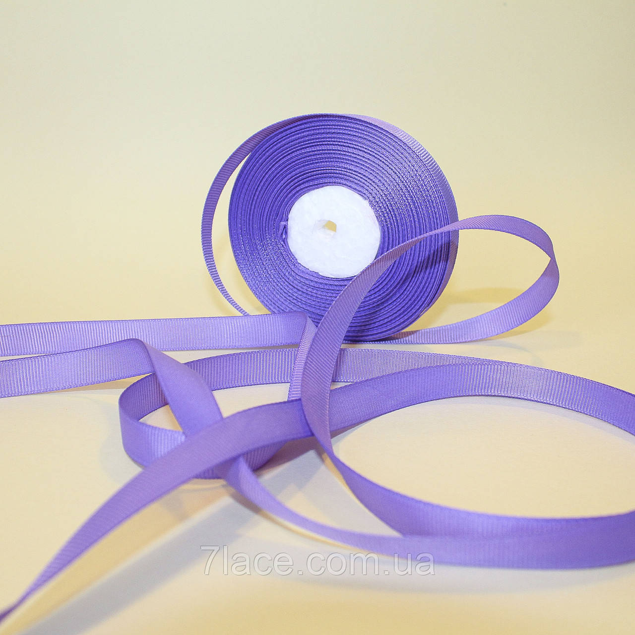 Репсова стрічка 1,2 см/колір бузковий/ширина 1,2 см/бобіна 23 м, фото 1