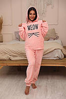 Пижама женская теплая махровая (кофта и брюки) Meow мяу размер Л, ХЛ