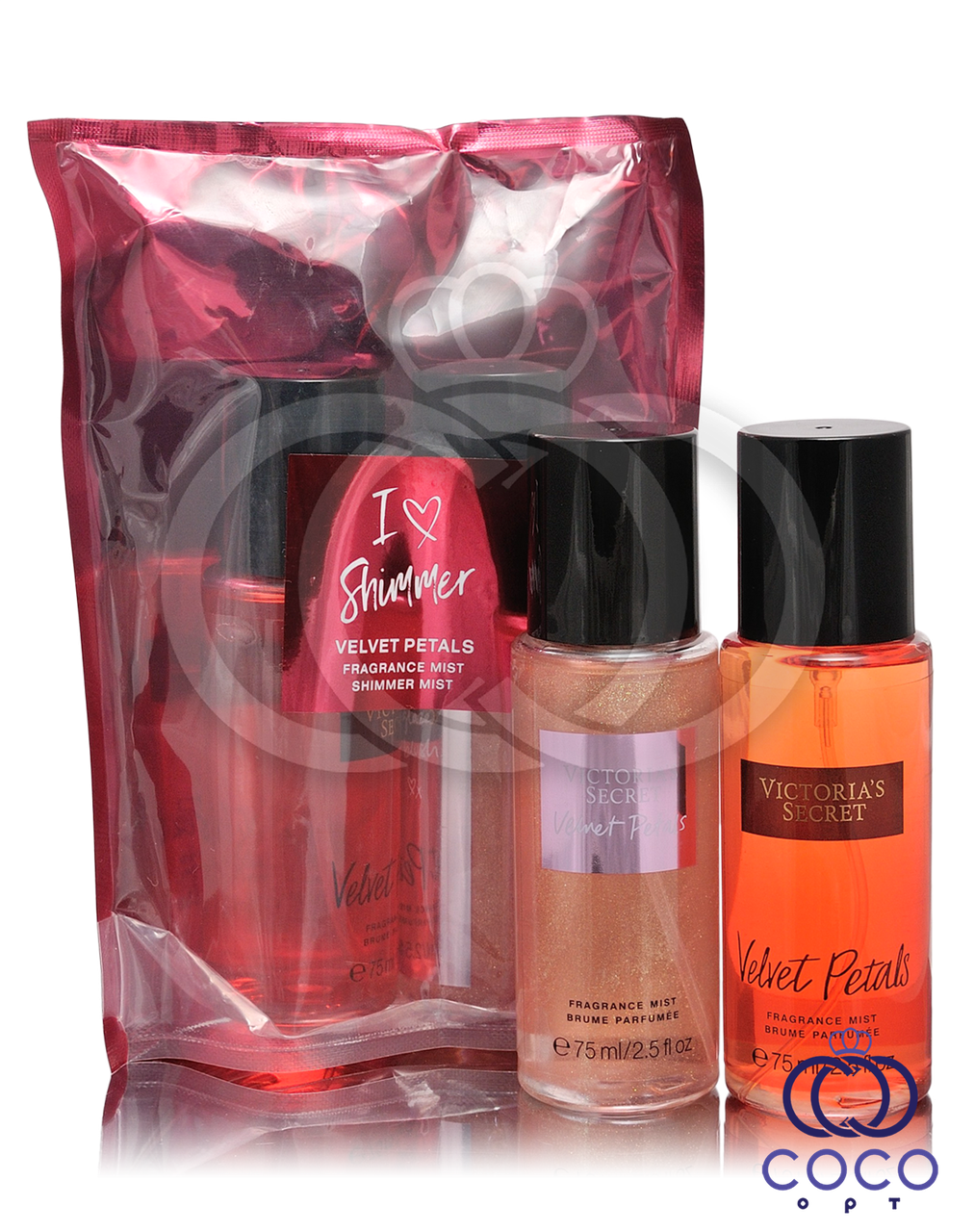 Подарунковий набір Victoria`s Secret I Love Shimmer Velvet Petals (Мист і Спрей-Шиммер)