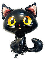 Шар фольгований фігурний чорний кіт 91 см Flexmetal Іспанія