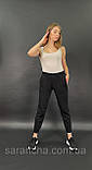 Жіночі спортивні штани чорні Утеплені штани джогери жіночі тринитка SK 0044 бежеві, фото 3