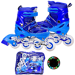 Ролики Extreme Motion R2075 синьо-блакитний р. 30-33 (18см-20см)