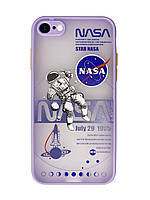 Чехол Противоударный для iPhone 8 (12) Nasa Lilac наса лиловый