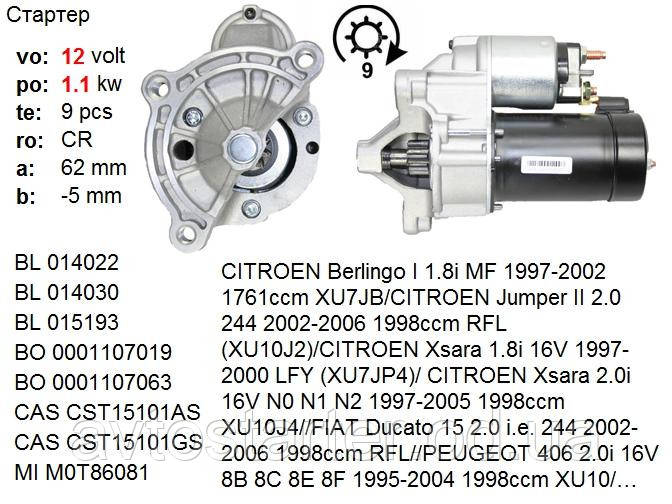 Бендикс CITROEN Berlingo Evasion Jumper Nemo Saxo FIAT Ducato Fiorino Qubo LANCIA PEUGEOT RENAULT VOLVO - фото 3 - id-p228487129