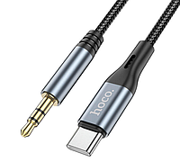 Аудиокабель 3.5мм HOCO Type-C to AUX Digital audio conversion cable DUP03 100см Черный