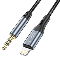 Аудиокабель 3.5мм HOCO Lightning to AUX Digital audio conversion cable DUP03 100см Черный