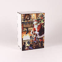 Коробка деревянная "Санта с подарками"