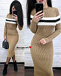 Тепле в'язане плаття міді по фігурі з смужкою на грудях (р. 42-46) 9032961, фото 6