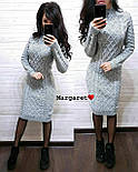 Тепле в'язане плаття по фігурі міді з візерунковим в'язанням (р. 42-46) 9032963, фото 6