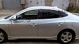 Дефлектори вікон хромовані, вітровики Elantra HD 2006-2010 (Autoclover), фото 5