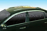 Дефлектори вікон хромовані, вітровики Chevrolet Epica 2006-2012 р. в. (Autoclover), фото 4