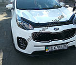 Мухобойка, дефлектор капота Kia Sportage 2016- (Sim), фото 5