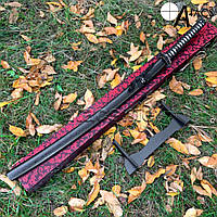 Самурайський меч Катана з травленням під дамаск у гарному подарунковому кейсі