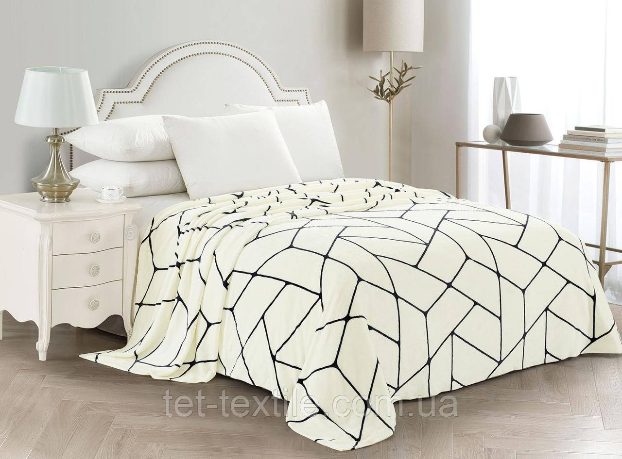 Плед з мікрофібри Велсофт Біла абстракція 160х210 см