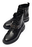 Женские черные кожаные ботинки Magnolya 39