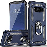 Чехол Shield для Samsung Galaxy S8 Plus / G955 Бампер противоударный с кольцом Dark-Blue