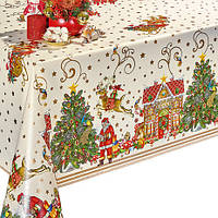 Новорічна Скатертина Клеєнка "Декорама" на флізеліновій основі. Ширина: 1,4 м