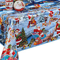 Новорічна Скатертина Клеєнка "Декорама" на флізеліновій основі. Ширина: 1,4 м