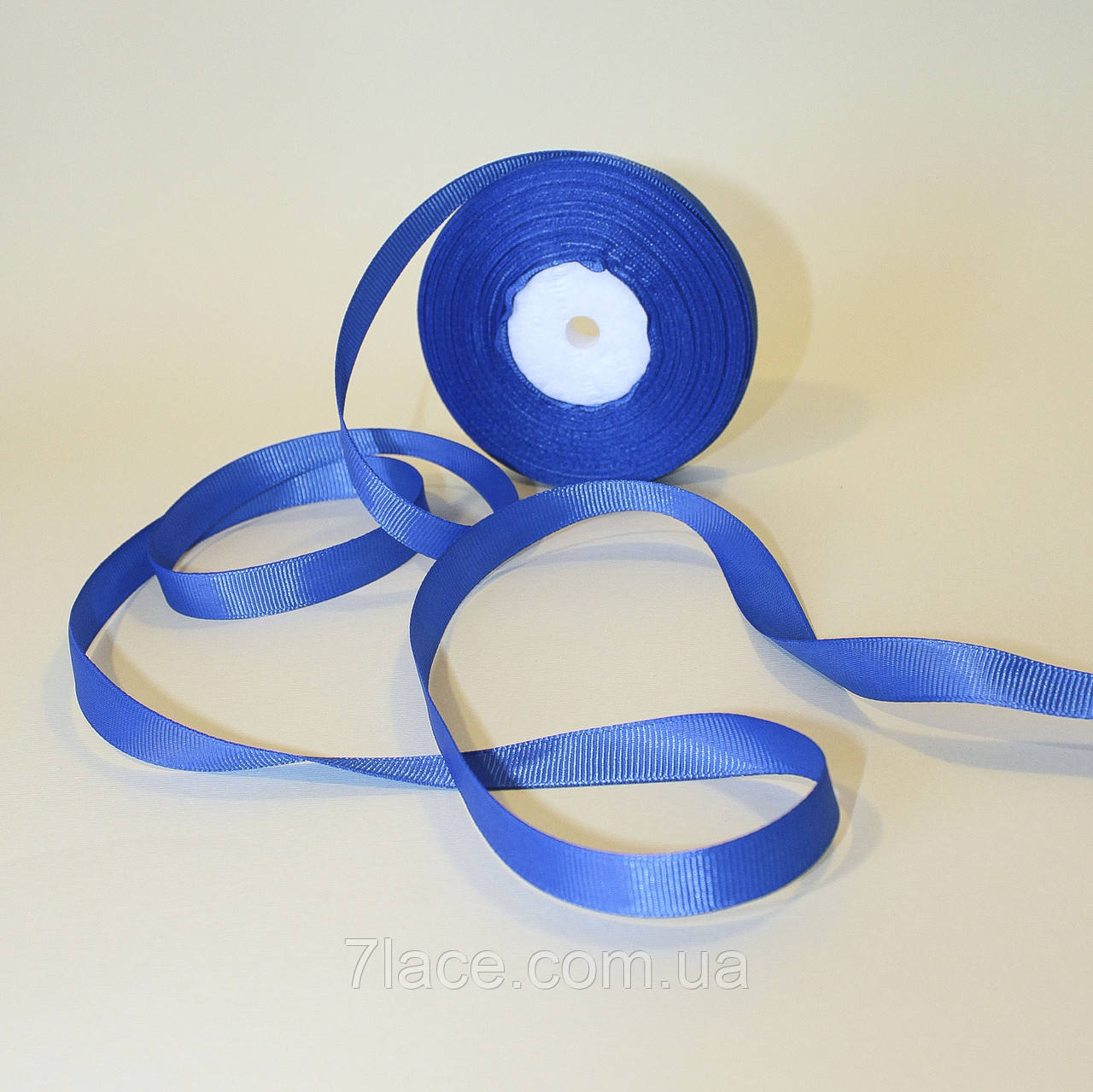 Репсова стрічка 1,2 см/колір електрик/ширина 1,2 см/бобіна 23 м, фото 1