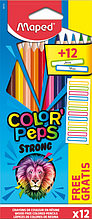 Олівці кольорові 12 кольорів + наклейки color peps classic maped (mp.862725)