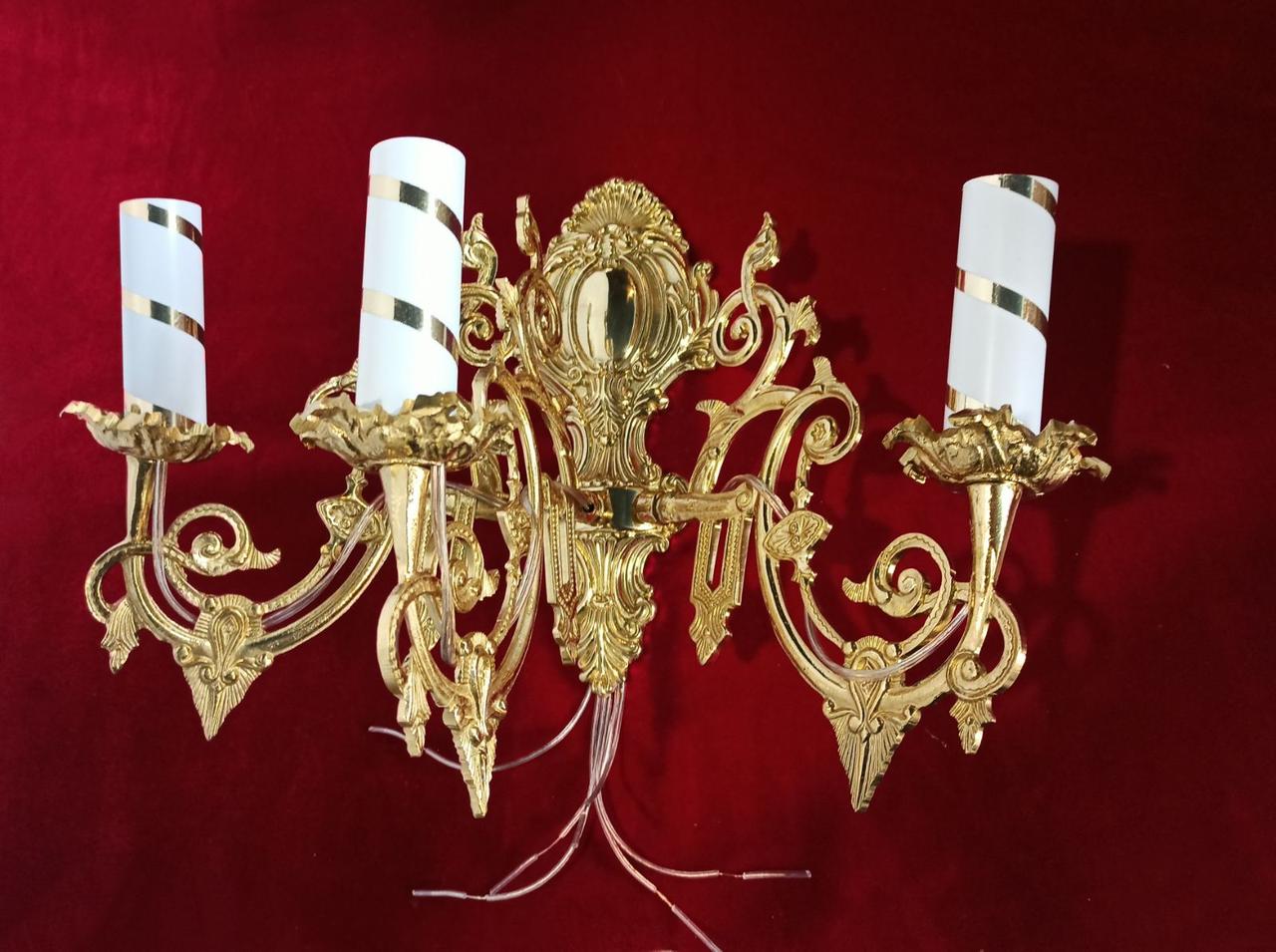 Бра середнє настінне на три свічки для церкви, фото 1