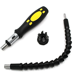 Викрутка з гнучкою битою, що подовжує, і 6-ма насадками SNAKE BIT LS-009368