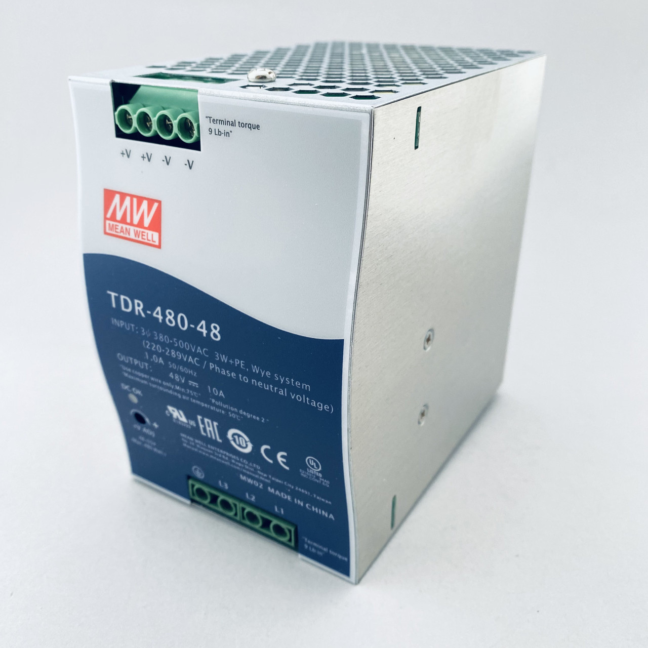 Трихфазний блок живлення на DIN-рейку Mean Well TDR-480-48 480Вт 48В