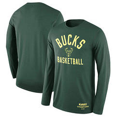 Лонгслив зелений Мілуокі Бакс Milwaukee Bucks тренувальна футболка з довгим рукавом
