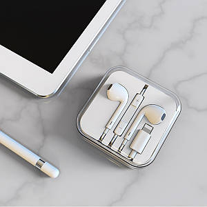 Навушники Borofone BM32 Plus Original Series EarPods Lightning з мікрофоном, Білий